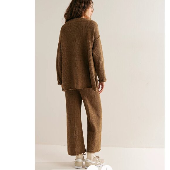 NWT Free People Free-est Hailee Sweater Set in bronze toffee brown tan neutral - Picture 2 of 4